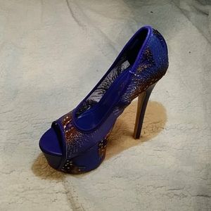 Blue & gold stilletos